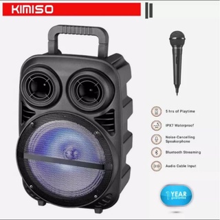 Speaker Bluetooth Kimiso 338 Bonus Mic karaoke player karoeke FM Radio digital 338 subwoofer aktif