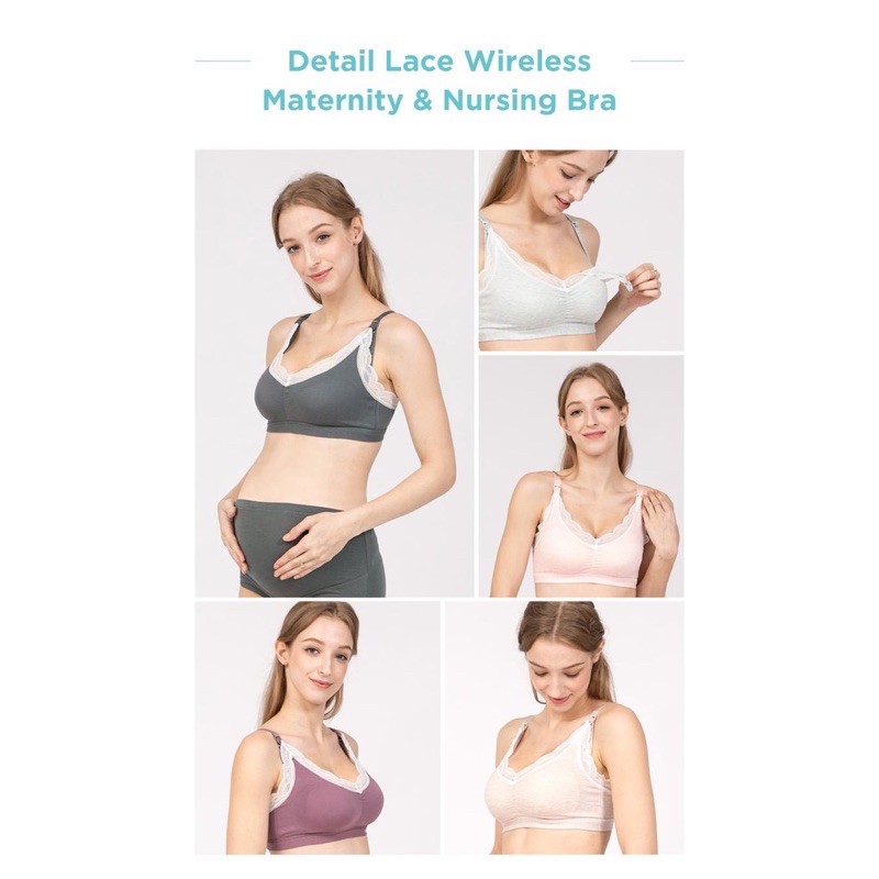 MOOIMOM Lace Wirelless &amp; Nursing Bra B93104 / Bra Menyusui / maternity bra / beha menyusui