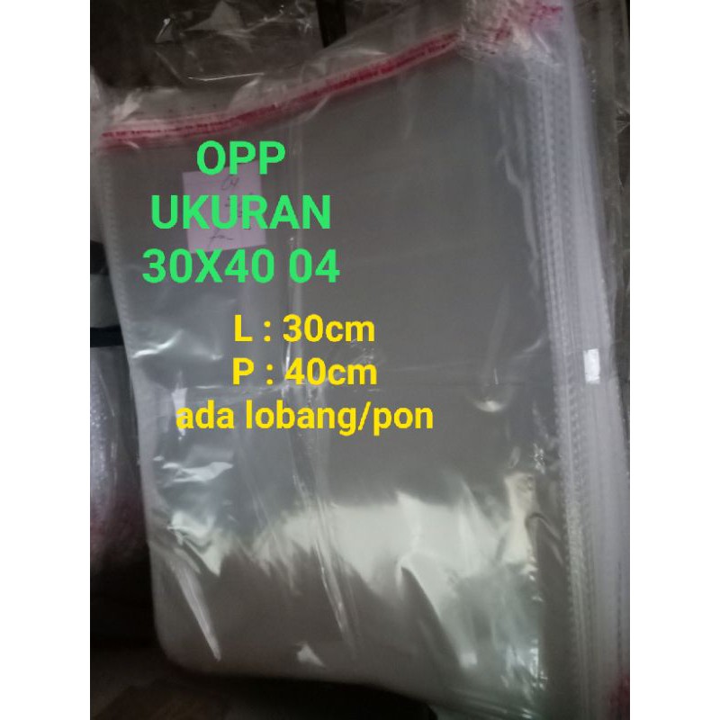 ( COD ) PLASTIK OPP UKURAN 30X40 04 PON(500Lembar)