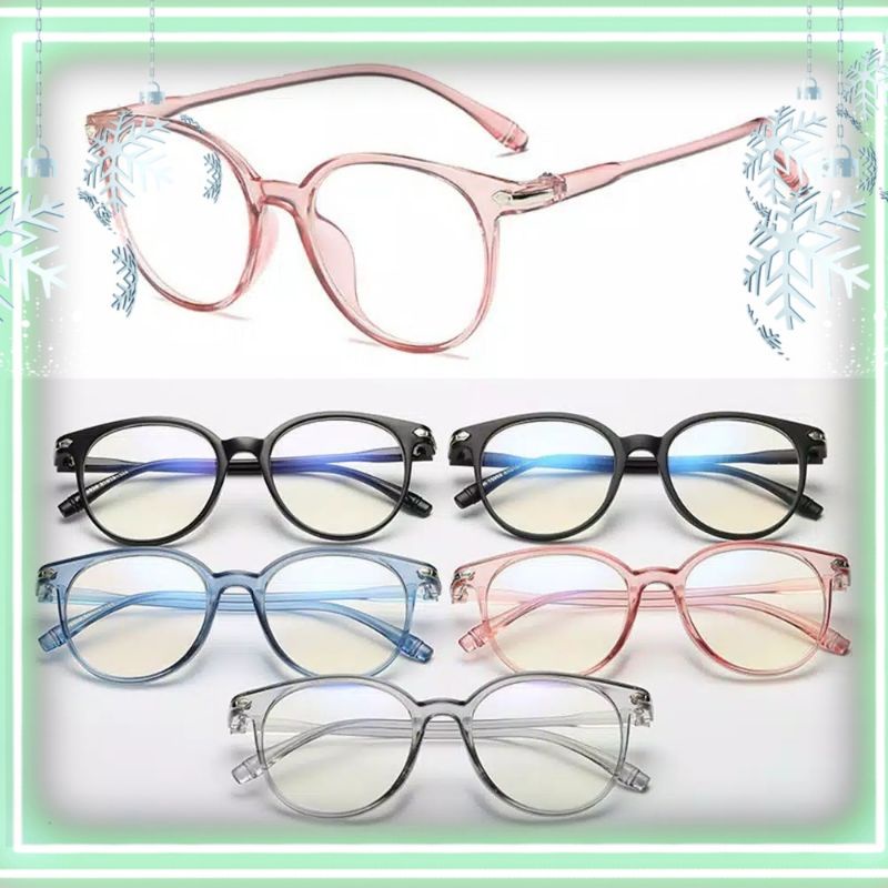 Kaca Mata Anti Radiasi / Kacamata Wanita Pria Frame Anti Radiasi Transparan Impor Kacamata Korea