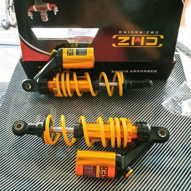 Shock skok belakang tabung cnc gold bebek 280 yamaha pir kuning putih variasi motor