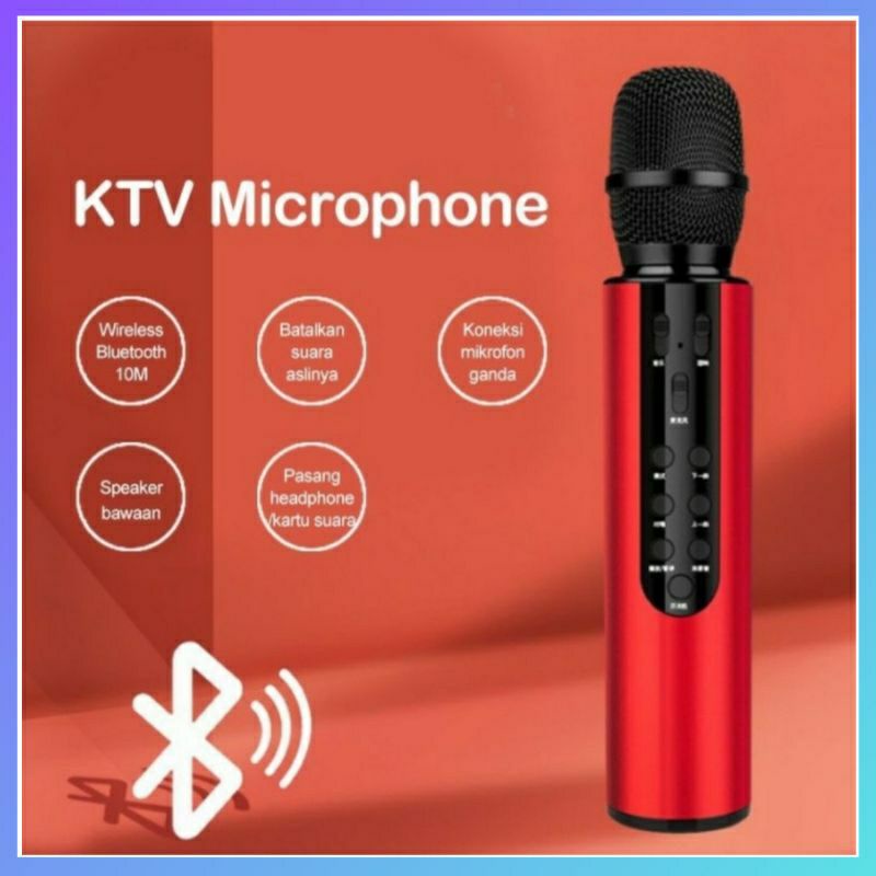 Mic Karaoke M6 Bluetooth Microphone KTV Mic Speaker Wireless Smule Mic M6 Original Speaker Sound Bass