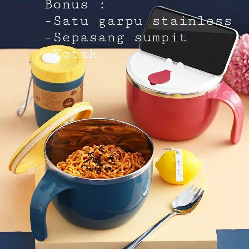 Cangkir mangkok stainless unik / mangkok bergagang / stainless bowl