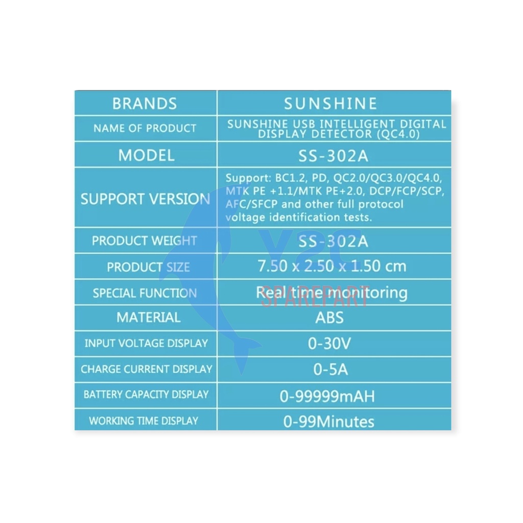 USB VOLTAGE DETECTOR SUNSHINE SS-302A / ALAT SERVIS SERVICE HP