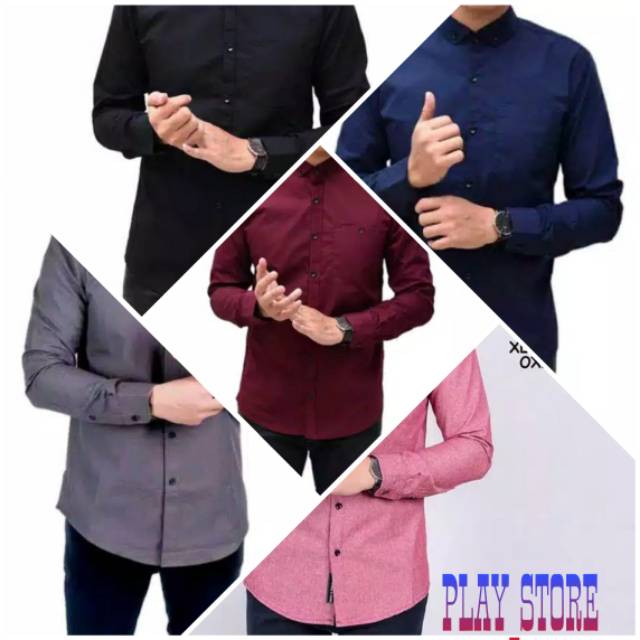 YANG LAGI HITS DICARI GAN Termurah Xman James Man Kemeja Pria Cowo Kantor Kasual Formal Lengan I.625