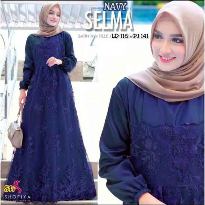 (BISA DIBAYAR DI TEMPAT COD)GAMIS SELMA JUMBO LD 120CM DAN STANDAR/BUSUI ZIPPER DEPAN