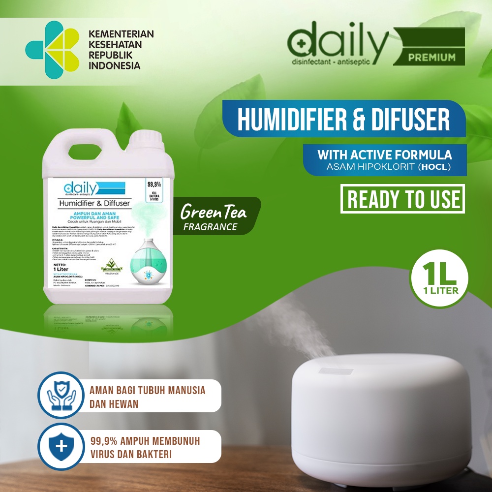 Humidifier Liquid Cairan Desinfektan Khusus Humidifier Daily 5 Liter Aroma Greentea