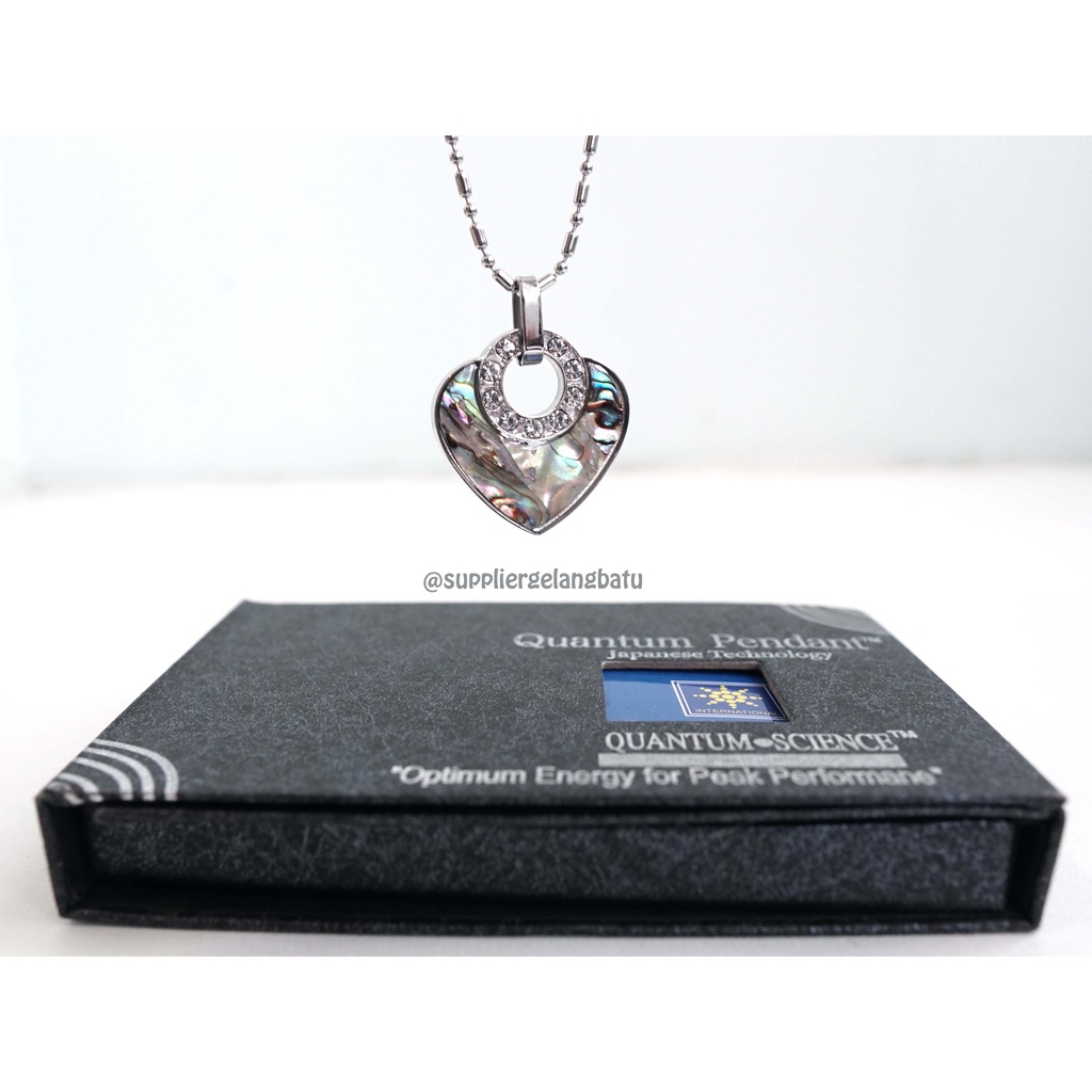 Kalung quantum pendant LOVE METALIK SILVER PREMIUM japanese technology