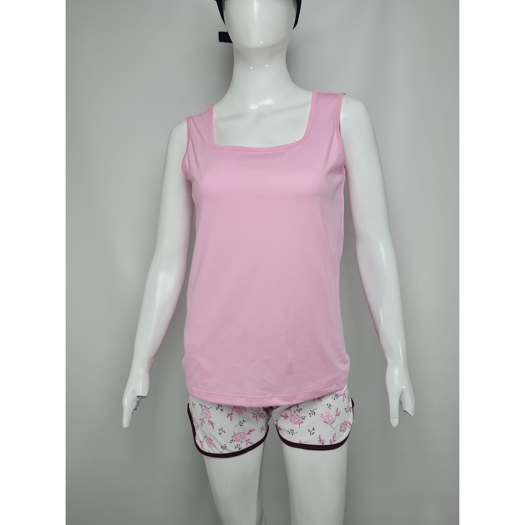 Singlet - Tank Top Wanita Katun Casual Pink