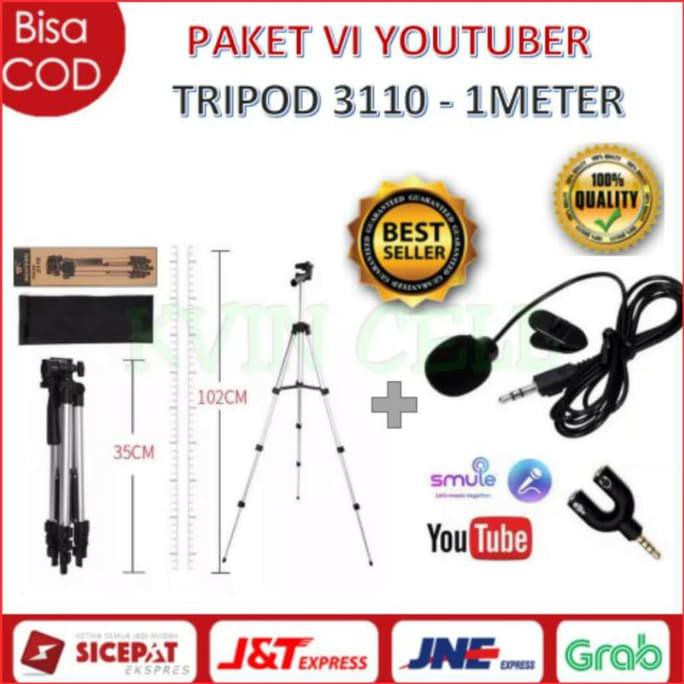 PAKET VI YOUTUBE YOUTUBER VLOG VLOGGER SMULE ALAT REKAM REKAMAN - MIC - Putih