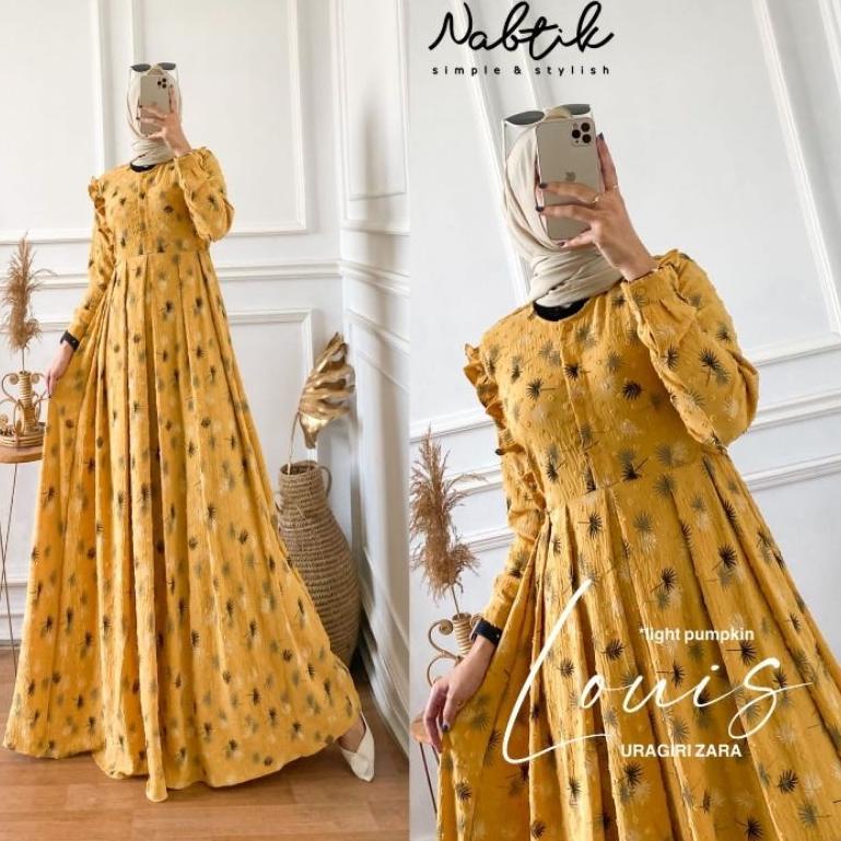 [KMT.26Au22l] Dres gamis maxy wanita lengan panjangLouis airflow uragiri HQ tebal adem ORI by nabtik
