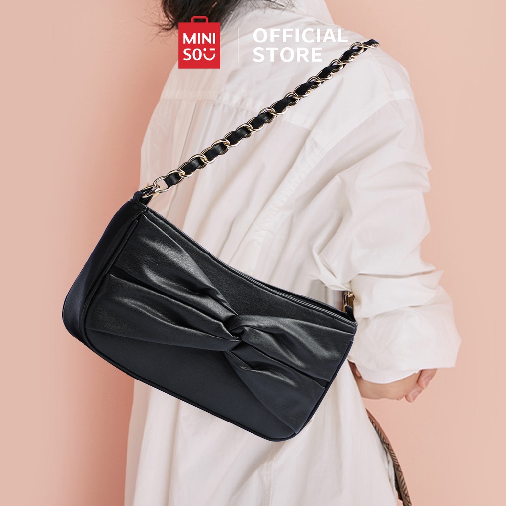 MINISO Tas Bahu Tas Selempang Tas Pesta Tas Pundak Rantai Elegan Shoulder Bag  Kulit PVC Tahan Air  