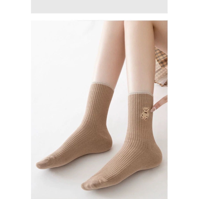 Either.id - Kaos Kaki Pria Wanita Panjang Setinggi Betis Motif Beruang Cute Bear New Fashion Korean Style Socks-6