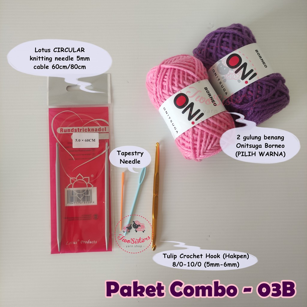 Paket Rajut Pemula/ Merajut Pemula/ Perajut Pemula – Combo Crochet & Knitting 03B