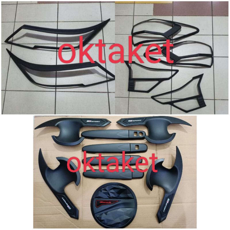 paket garnish depan belakang outer handle tank cover All new Rush Terios 2018-2022 GR Sport hitam dop