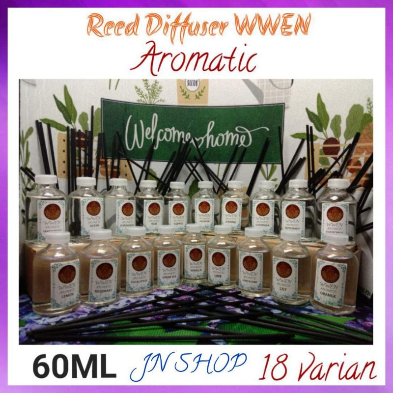 Reed Diffuser 60Ml Pengharum Pewangi Ruangan oil Aromatherapy Replenisher Pewangi Pengharum Ruangan Essential Oil Aroma Murah