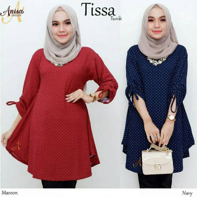 Tissa Tunik, pakaian Tunik wanita, tunik muslimah, blouse muslimah