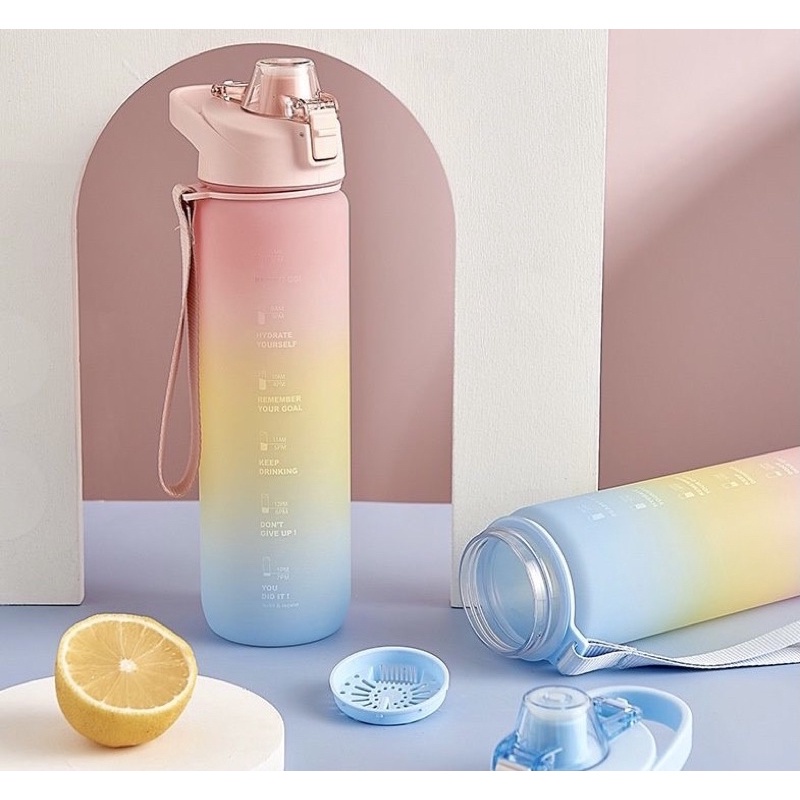 botol minum pastel 1 liter / drink reminder