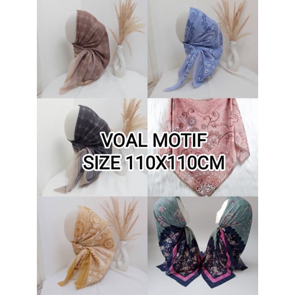 TERBARU [COD] ukuran 110x110cm jilbab voal laser cut motif pattern denai kw deeka hijab /  Hijab voa