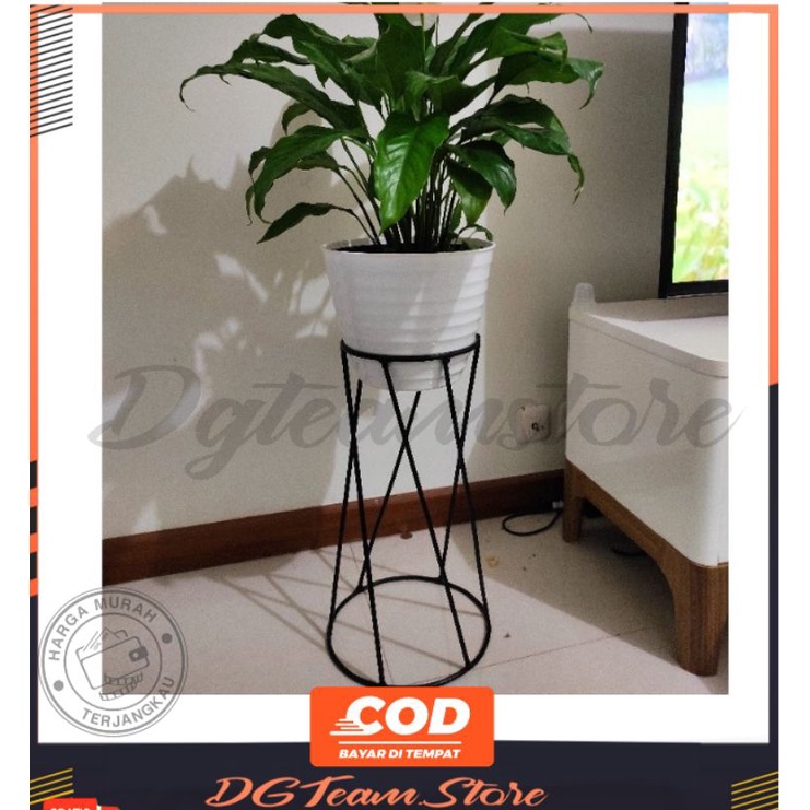 STANDING POT MINIMALIS kaki BULAT  minimalis / STANDING POT BUNGA / tempat bunga/ RAK POT BUNGA BESI