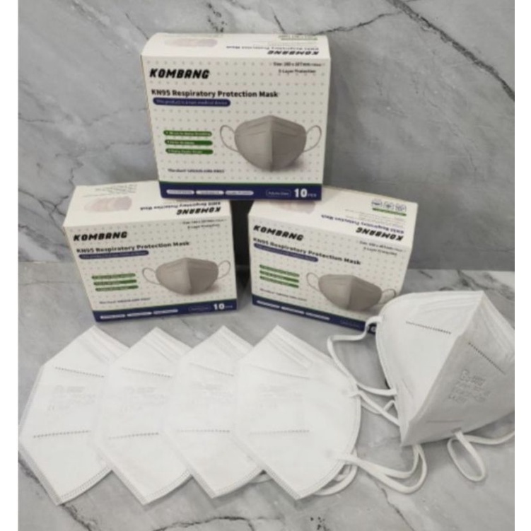 Masker KN95 merk  KOMBANG ISI 10 PER BOX (packing dalam Box pakai plastik )