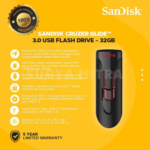 Sandisk Cruzer Glide 32GB Flashdisk USB 3.0 / CZ600 / CZ 600