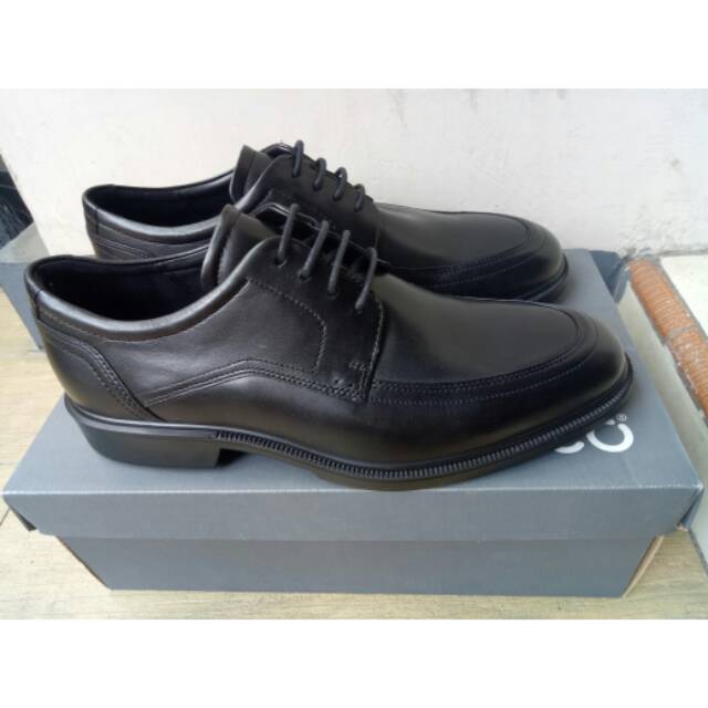 Sepatu Kerja Formal Pria Pantofel Kulit Hitam Merk Ecco Made In Portugal Barang Baru dan Original