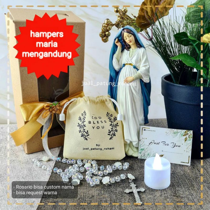 Set Hampers Hadiah Patung Maria Mengandung