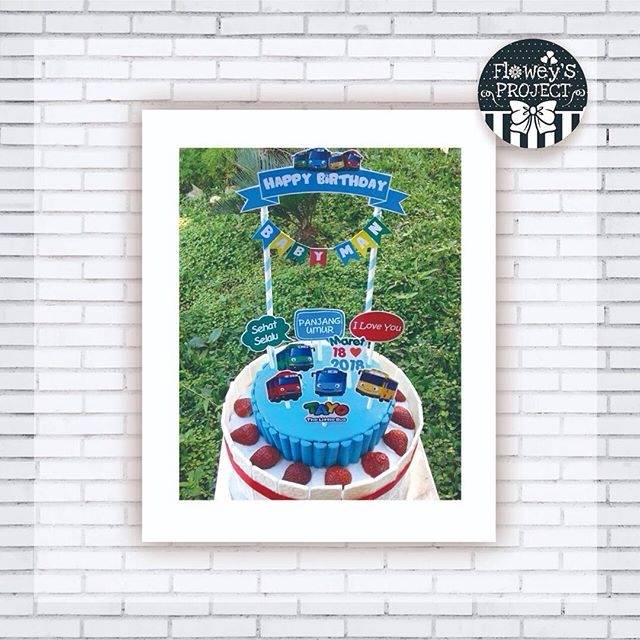 Topper Cake "Tayo" Custom/Hiasan Kue/Bebas Request/Semua Tema Bisa