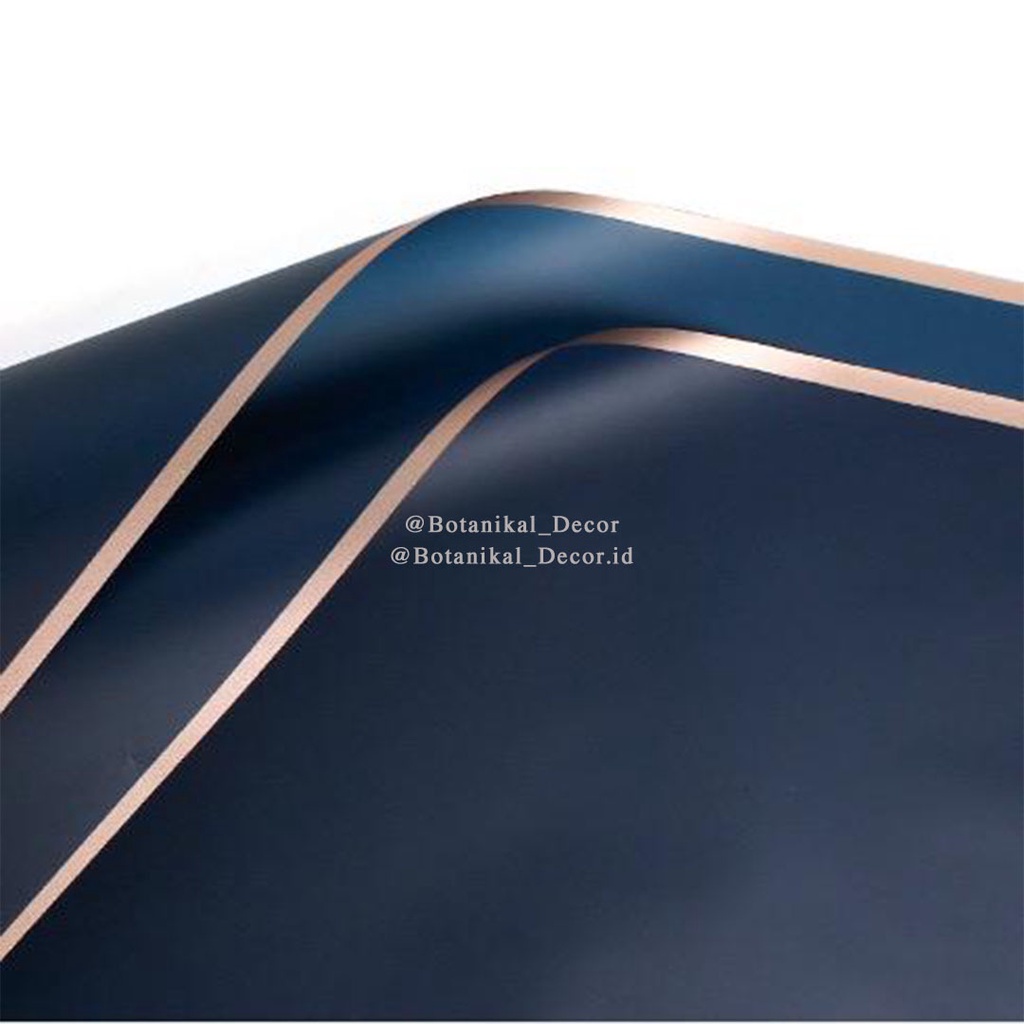 Flower Wrapping Cellophane Paper Kertas Stick Card Holder Stik Bouquet Buket Bunga Buket Bouquet Cake-NAVY BLUE