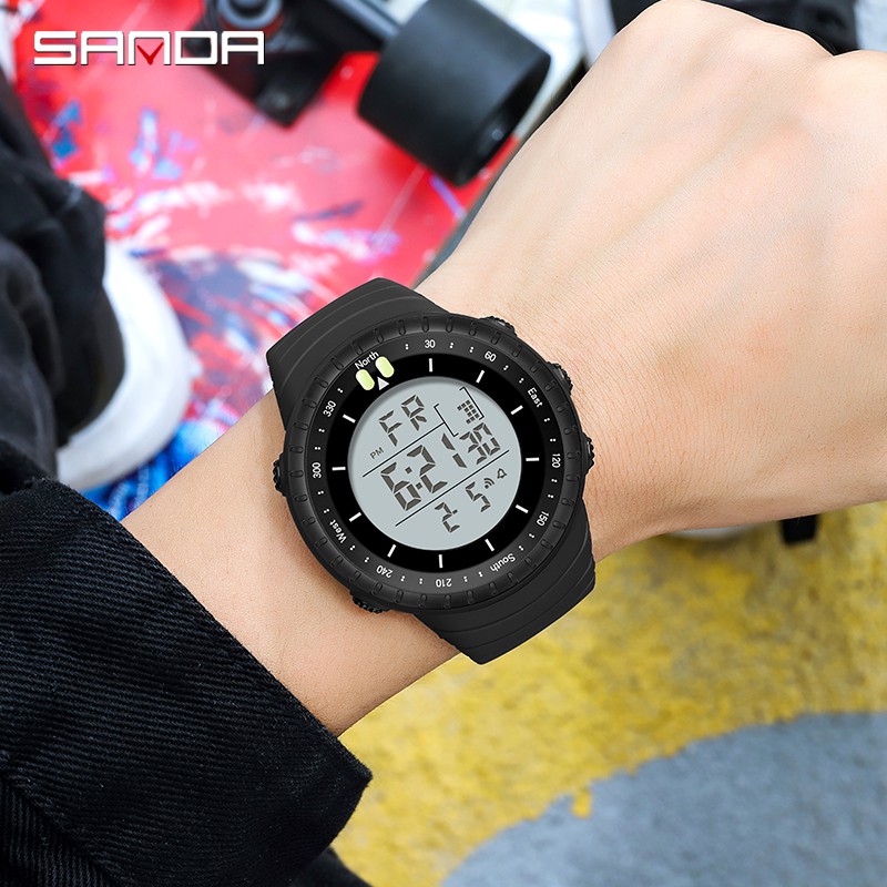 SANDA 6071 Jam Tangan Pria Digital Tali Rubber Chronograph Anti Air WATCHKITE WKOS