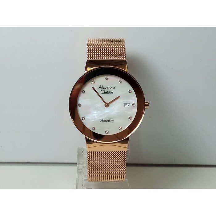 JAM TANGAN WANITA ALEXANDRE CHRISTIE AC 2607 ORIGINAL ROSEGOLD