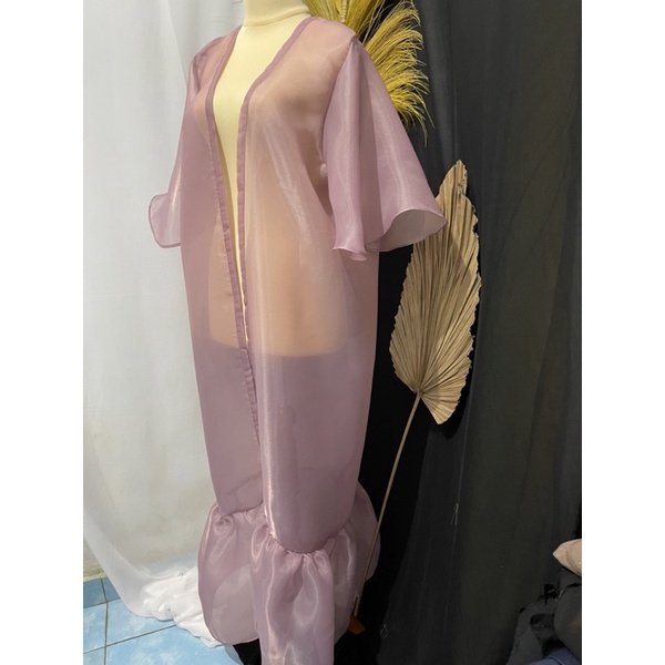 blazer nagita / outer nagita lengan trompet organza korea premium / Cardigan blazer lebaran organza tebal
