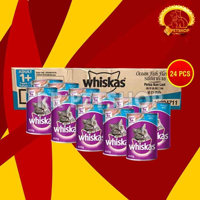 Makanan Basah Kucing Whiskas Kaleng Wetfod Grosir Dus Isi 24 PCS 400GR