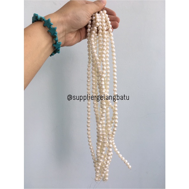 Mutiara Sintetis BULAT ULIR 8MM WHITE PEARL TULANG manik aksesoris