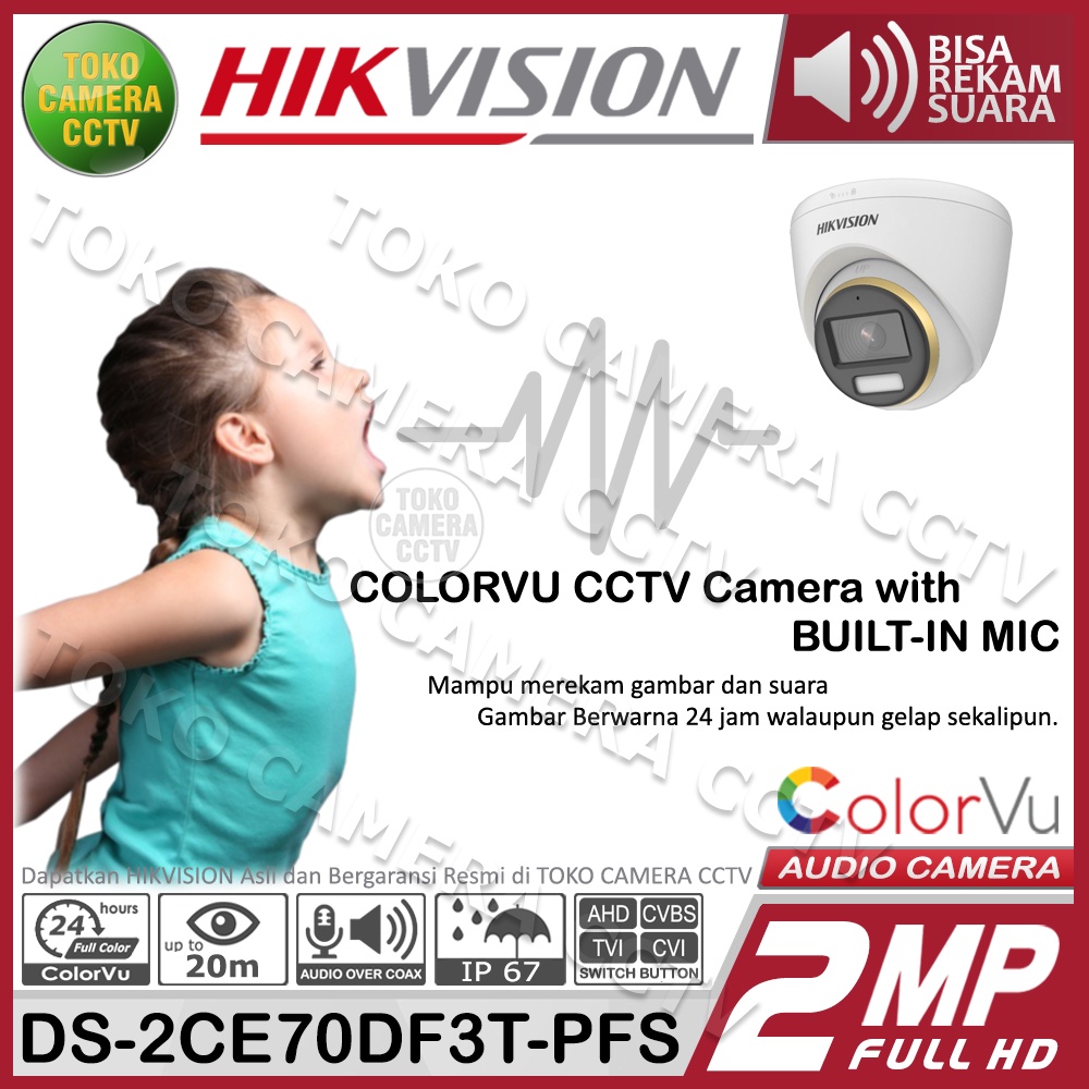 KAMERA INDOOR 2MP COLORVU HIKVISION CAMERA HIKVISION COLOR BERWARNA