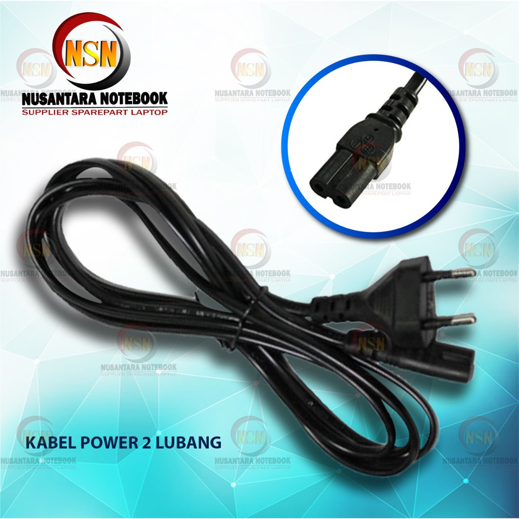 Kabel Power 2 Lubang untuk Adaptor Laptop Printer TV VCD/DVD Player