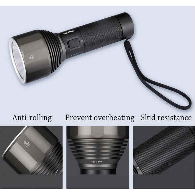 YOUPIN NEXTOOL SENTER LED USB RECHARGEABLE 2000 LUMENS HITAM