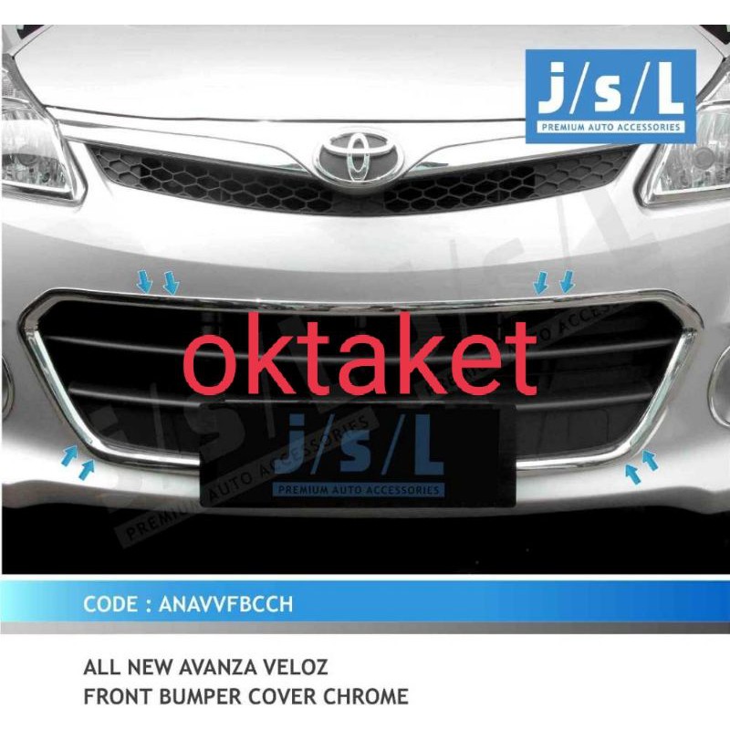 cover bumper depan all new avanza veloz chrome jsl front bumper