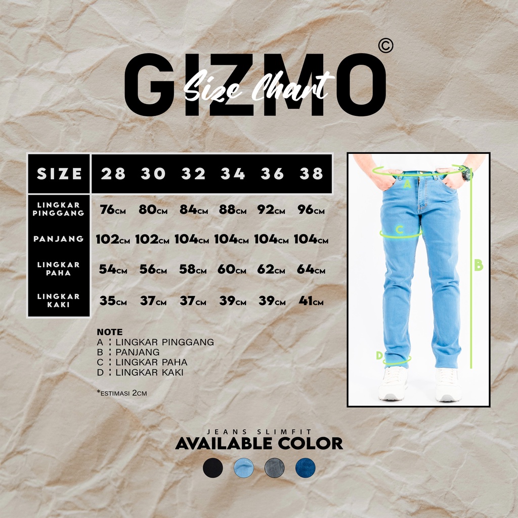 Gizmo Denim Pants Slimfit Blue Bleach