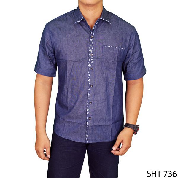 Kemeja Men Fashion Casual Plain Slimfit Shirts-SHT 736