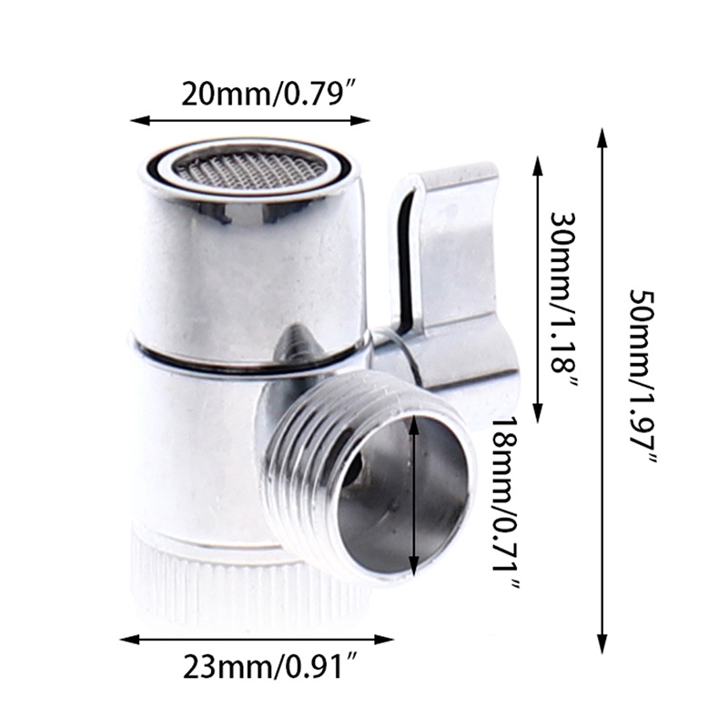 {LUCKID}3-way Diverter Valve Faucet Connector Adapter Three Head Function Switch