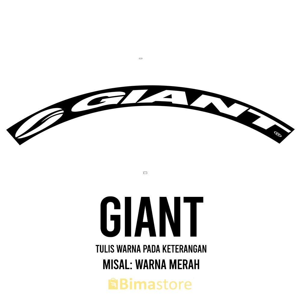 Sticker Decal Rim Sepeda GIANT | Lebar 1 - 3 cm | Diameter 16", 18", 20", 24", 27.5", 29", 700c | St