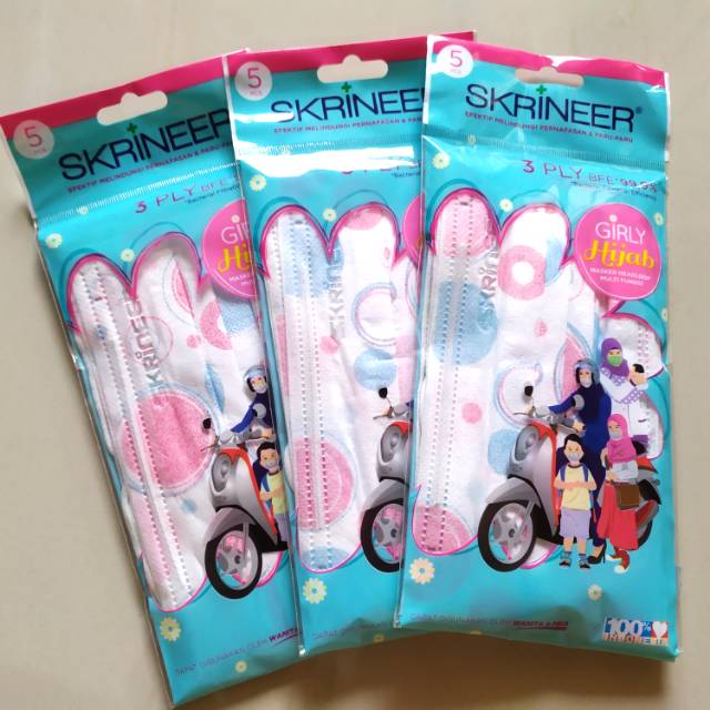 Skrineer mask / masker earloop / masker hijab / anak