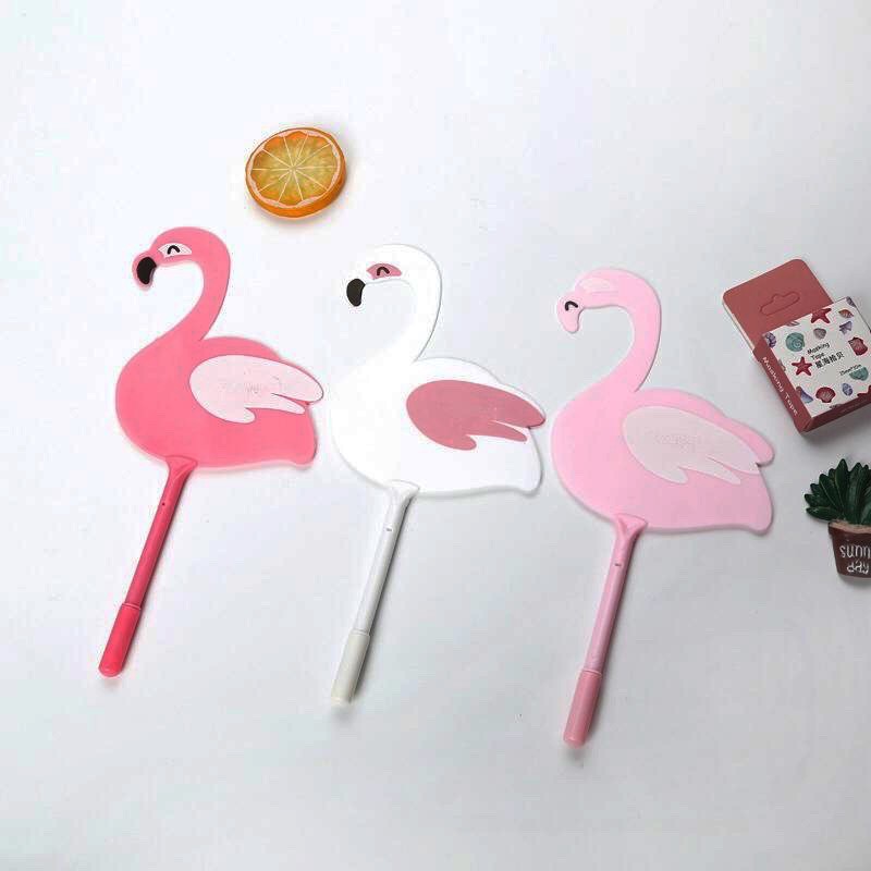 Bolpoin KIPAS FLAMINGO / Pulpen Kipas Flamingo / Pena Kipas Kartun Flamingo Simple Elegan Unik