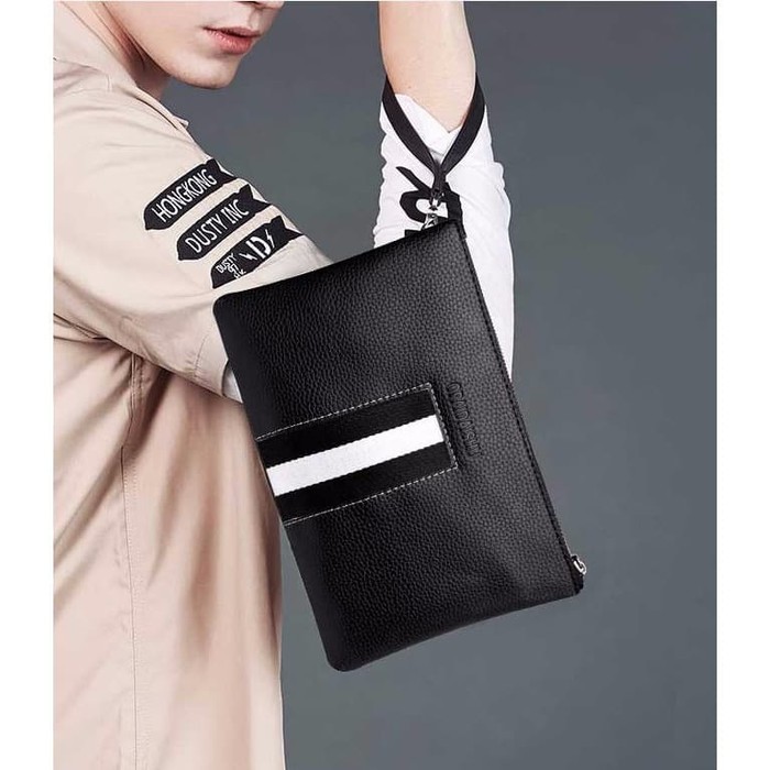 Asli Versace Medusa Tas Tangan Pria Baru Kulit Kopling Tas Amplop LG942 W07 Business Clutch Model