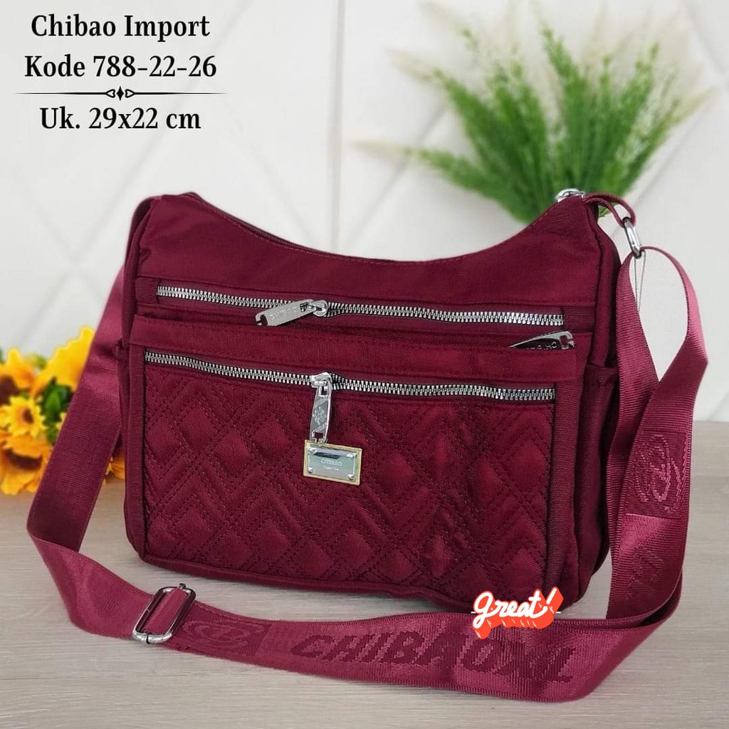 Tas Slempang Wanita tas Slempang Chibao bahan kanvas kode 788-22. Tas Chibao Import Terbaru bisa COD