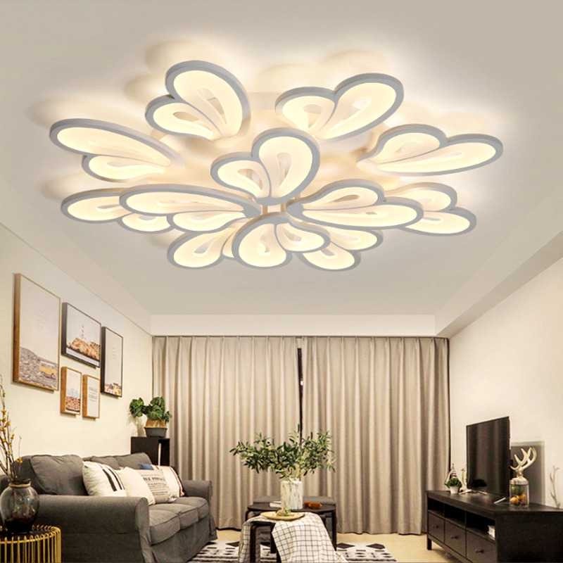 Lampu LED Plafon Hias 12 Heart Modern Ceiling Light Tri-Color 72W