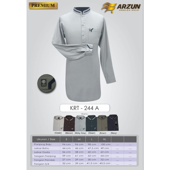 kurta arzun original/tebal/lembut