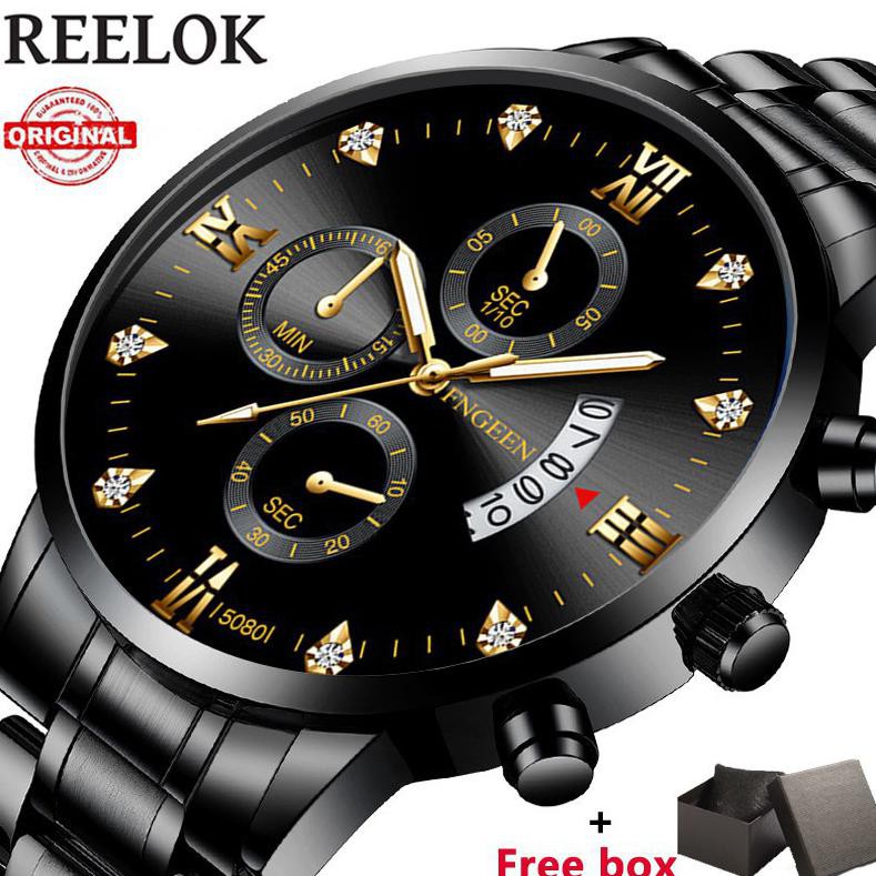 BISA BAYAR DI TEMPAT COD✔ Jam Tangan Pria FNGEEN 5080 Three Eyes Kalender Quartz Business